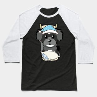 Cute schnauzer is going to bed Baseball T-Shirt